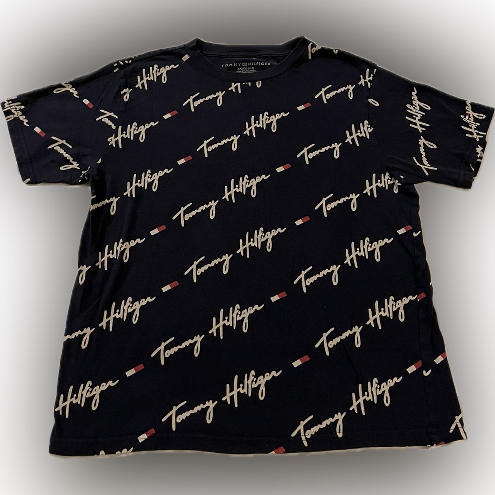 Tommy Hilfiger Navy Script Logo Tee